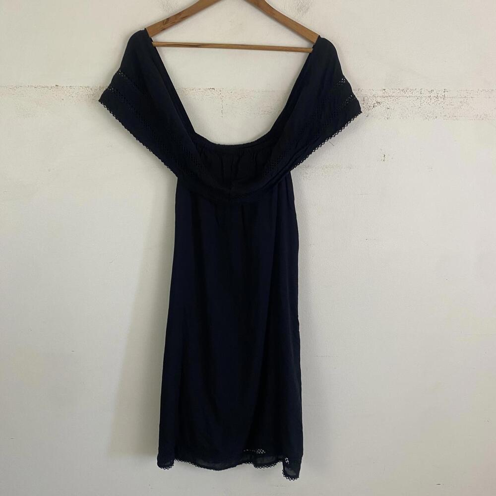 Aritzia WILFRED black off the shoulder mini dress sz XS - Picture 3 of 5